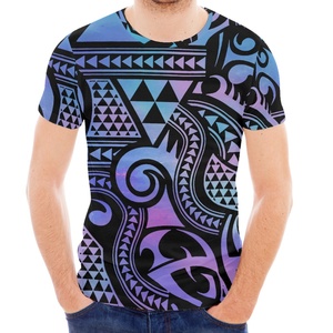 T-Shirt da Uomo in Poliestere con Stampa Digitale 3D Personalizzata, Design Polinesiano di Alta Qualità, Versatile e alla Moda, Stampa su Richiesta - Product Image 3