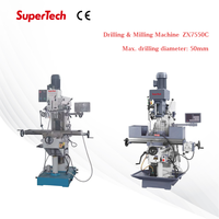 Machine de perçage et de fraisage Supertech ZX7550C nouvelle génération |   Fraiseuse universelle |   Fraisage vertical de 550 mm |   220V |   Travaux des métaux
