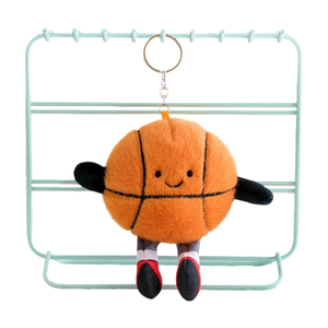 Portachiavi Classico in Peluche a Forma di Pallone da Calcio Bianco e Nero, con Faccina Sorridente Minimalista e Gambe Nere con Sneaker, Ideale per Partite di Calcio e Regalo per Fan Club - Product Image 3