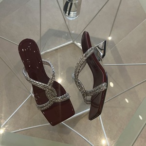 <span class=keywords><strong>Sandali</strong></span> con zeppa geometrica e punta quadrata con strass di lusso 2025 - <span class=keywords><strong>Sandali</strong></span> con tacco <span class=keywords><strong>da</strong></span> donna per feste ed eventi serali - Product Image 3