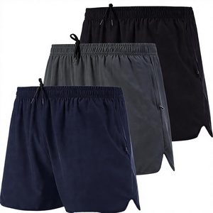 Shorts de course pour hommes, respirants, en polyester et élasthanne, extensibles, avec cordon de serrage, couleur unie, séchage rapide, shorts d'entraînement - Product Image 3