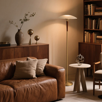 Lampe sur pied Aisilan en bois de frêne, métal doré et verre, avec variateur tactile minimaliste, pour décoration intérieure, lampe sur pied de luxe