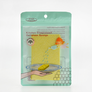 Éponge de cuisine compressée en fibre de cellulose de bois, faible MOQ, logo personnalisé, réutilisable pour la vaisselle, extensible, vente en gros - Product Image 5
