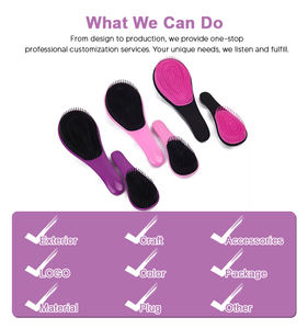 Prix de gros pour femmes brosse à cheveux démêlante en ABS TPEE autonettoyante brosse à cheveux démêlante antistatique mini peigne à coussin d'air pour cuir chevelu - Product Image 5