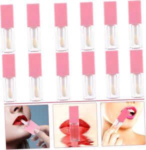 Tube de gloss à lèvres en plastique à livraison rapide avec brosse, lumière LED et miroir, logo personnalisé, rose, capacité 7 ml - Product Image 6