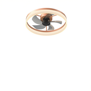 Ventilador de Techo LED Moderno con Luz Regulable, Montaje Empotrado, Color Oro Rosa, ABS, 3 Aspas, Motor DC, Control Remoto, 2700K, Blanco Cálido - Product Image 1