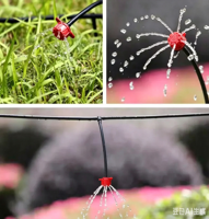 Dexin Émetteur d'irrigation goutte à goutte micro 8 trous réglable pour l'agriculture, anti-colmatage, goutteur automatique de jardin, connexion de tuyau 4/7 mm