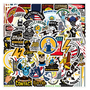 50 Pezzi Adesivi Graffiti per Casco, Decalcomanie Impermeabili per Casco da Saldatura, Casco Moto, Decorazione Fai-da-te, Pacchetti di Adesivi Rimovibili - Product Image 5