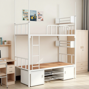 Lits superposés en métal pour adolescents, en acier, avec <span class=keywords><strong>rangement</strong></span>, pour garçons, à prix abordable - Product Image 1