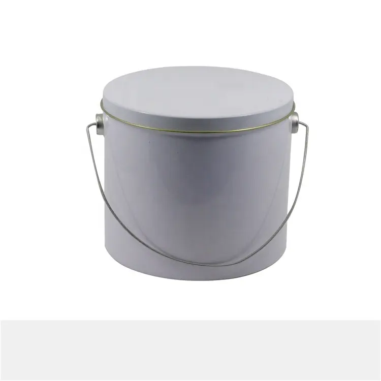 JH Good sealed Custom Design Popcorn Tin Bucket big metal tin with handle