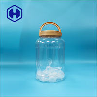 Pot en plastique PET transparent rond à large ouverture de 3400 ml, anti-fuite, sans BPA, pour lait en poudre, collation, avec cuillère et couvercle à poignée
