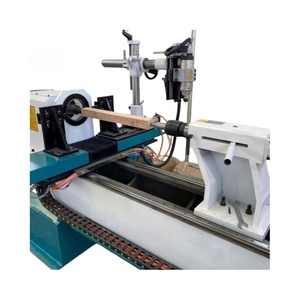 เครื่องกลึงไม้ CNC อัตโนมัติแบบสองแกนหมุน สำหรับงานไม้ขึ้นบันได - Product Image 5