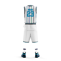 Akilex kostum putih seragam basket 100% poliester celana pendek latihan Oem Sercive sublimasi seragam basket