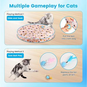 Hot Sale Eco-Friendly Cute Interactive Cat Toys Ball Fast Rolling Pouch Motion Activate Chirping Hide Seek Mouse Catching <b>Game</b> - Product Image 3