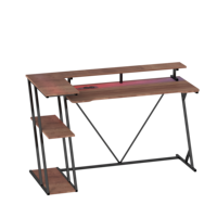 Bureaux informatiques ergonomiques modernes avec prises électriques, table d'ordinateur de bureau en bois avec étagère, table de bureau en gros