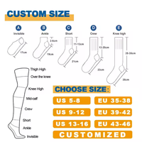 Chaussettes unisexe mi-mollet en nylon/coton respirantes, imprimées numériquement jacquard, personnalisables pour le yoga et la gym, faible MOQ, collection été
