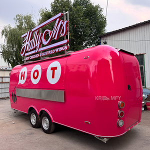 Remorque de concession mobile en acier inoxydable, entièrement équipée pour la restauration rapide, avec équipements de cuisine complets, congélateur et friteuse, Food Truck entièrement équipé - Product Image 2