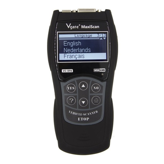 The VS890 OBD2 SCANNER OBD detector is equipped with a 13 language CE certified automotive fault diagnosis device