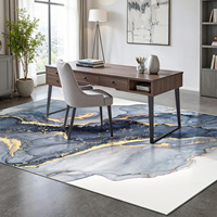 Modern Abstract Printing Machine Made Polyester Rug Anti-Skid TPR Backing Low Pile Machine Washable Tufted Braided Pet-Friendly