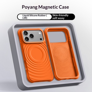 เคสซิลิโคนเหลวแม่เหล็กแบบหรูหราสำหรับ 17 Pro Max ลายคลื่น ป้องกันการตกกระแทกทั้งสี่มุม - Product Image 1