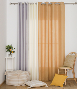 Cortinas de tul opacas con diseño de nido de pájaro, semitransparentes, de color liso, con ojales, listas para colgar - 24 colores en stock - Product Image 1
