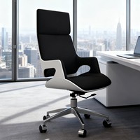 Chaise de bureau ergonomique en cuir à dossier moyen, design moderne avec fonction de levage