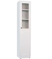 Muebles para el hogar, cuerpo con recubrimiento en polvo de acero, puerta de vidrio única, librería, cabina de almacenamiento de exhibición