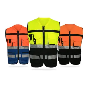 Grosir safety vest reflectorized merah-OEM Reflektor Konstruksi Kantong Garis Reflektif Reflektif Pengaman Reflektor Chaleco
