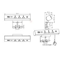 Rallonge universelle en alliage d'aluminium pour rallonge de bureau/fixation de bord de bureau Prise de bureau amovible avec support
