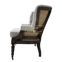 Chaise de salon rembourrée à la main en tissu vintage pour fauteuil industriel de style aviateur pour salon ou bar