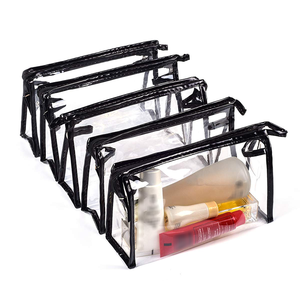 Clear Transparent Plastic Travel Makeup PVC Cosmetic Bag Toiletry Zip Bag Waterproof