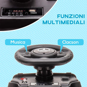 Coche Eléctrico para Niños HOMCOM de 18 a 48 Meses con Licencia Mercedes-Benz con Música, Beige - Product Image 5