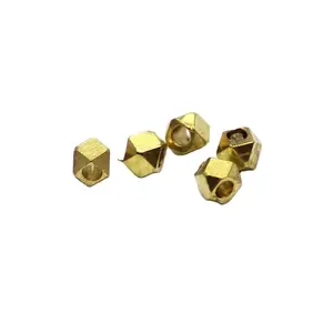 定制散装2.5毫米进口珠子从中国埃塞俄比亚刻面方形珠饰黄铜珠