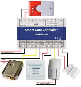 Smart Gate Controller 2G GSM Remote Control Gate Opener G205 Relay Switch For Sliding Swing Garage Gate Barrier