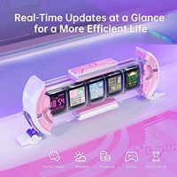 Divoom Times Gate Horloge numérique de jeu rose mignonne Smart App-Controlled Weather Forecast Stock Market/Exchange Rate Social Media