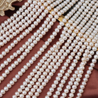 Perles d'eau douce naturelles blanches sans noyau, forme pomme de terre, qualité AA, 6-6,5 mm, pour matériel de bricolage, longueur 38 cm