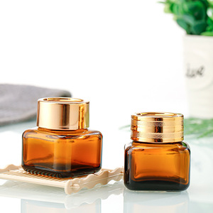 20g 럭셔리 두께 다채로운 눈/얼굴 크림 유리 항아리 패션 호박색 화장품 용기 - Product Image 1