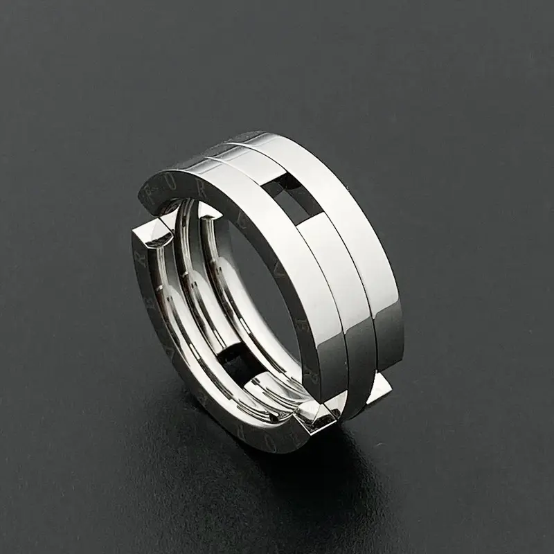 Fashion personalized kissing fish deformed stainless steel rings anxiety couple ring