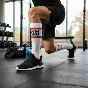 Calcetines Deportivos Coloridos Gym King con Logotipo Personalizable, Impresión Digital, Antibacterianos, Estilo Deportivo para Otoño, Sublimación - Product Image 3