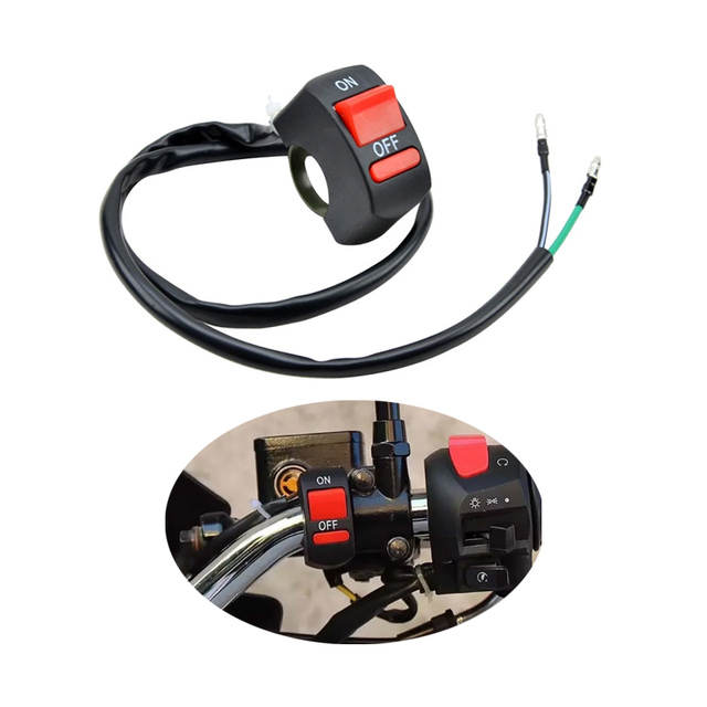 22mm Motorcycle Switches Bullet Connector Handlebar Switches ON/OFF Button Connector Push Switch Motorbike Accessories
