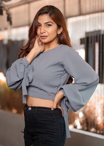 Hauts à manches ballon en tissu de coton imprimé sur toute la surface, vente en gros - Product Image 3