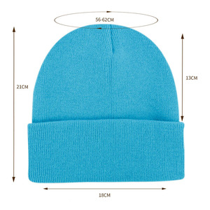 Berretto invernale a maglia calda da donna alla <span class=keywords><strong>moda</strong></span> con Logo ricamato in tinta unita nuovo punto mimetico da spiaggia usa cartone animato con lettera Argyle - Product Image 4