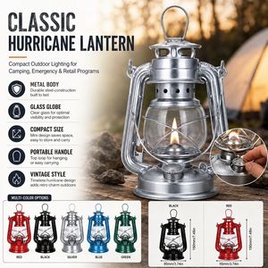 Lanterne <span class=keywords><strong>à</strong></span> kérosène vintage en métal avec globe en verre et mèche réglable pour le camping et le jardin – Vente en gros - Product Image 3