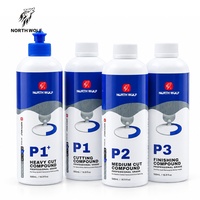 Kit de polissage liquide professionnel North Wolf P1+ P1 P2 P3 pour voiture – Composé de polissage à coupe lourde, à coupe moyenne et de finition pour correction de peinture