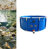 Vente en gros de bacs à poissons circulaires en PVC de 700L, pliables, durables, avec protection UV, étanches, supportant plusieurs tailles, pour la reproduction des poissons