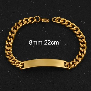 Pulsera de Acero Inoxidable Estilo Nuevo en Color Dorado para Hombre, Cadena Cubana para Mujer, Joyería de Moda Hip Hop Punk de Alta Calidad - Product Image 3