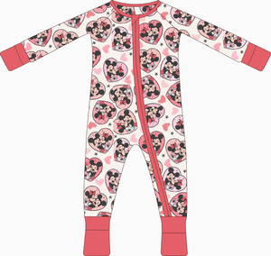 맞춤형 부활절 토끼 프린트 대나무 비스코스 소프트 베이비 점프수트 파자마 신생아 지퍼업 슬리퍼 - Product Image 1