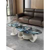 Table basse et à thé décorative moderne de luxe avec cadre métallique incurvé et rétractable pour petit salon