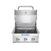 Barbecue de camping pliable luxueux et durable avec allumage piézoélectrique, construction en acier inoxydable 304, 3 brûleurs pour utilisation en extérieur