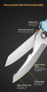 Ciseaux de cuisine multifonctionnels en acier inoxydable très vendus, ciseaux à poisson, à poulet, à os, ciseaux à volaille, couteaux magnétiques - Product Image 4